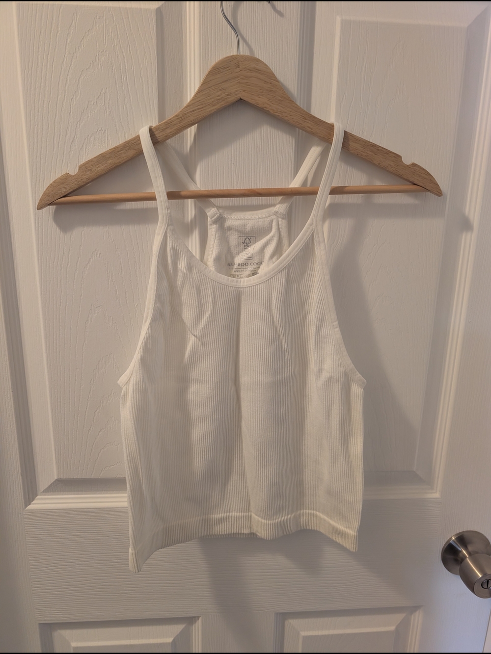 BAMBOO White Ribbed Tank Top